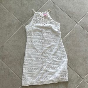 Lilly Pulitzer White Halter Neck Lace Dress Size Small